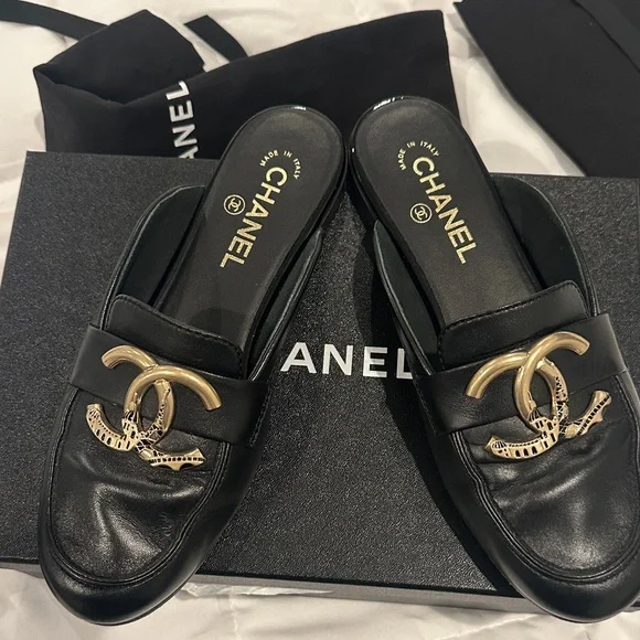 CHANEL Black Women’s Loafers 100% Authentic - Picture 8 of 8